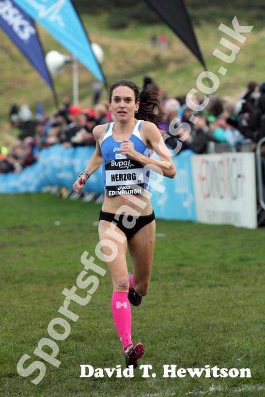 Adrienne Herzog during the senior womens BUPA Great Edinburgh Cross country. Photo: David T. Hewitson/Sports for All Pics